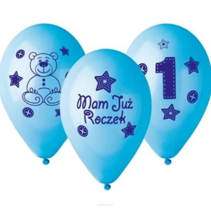 Balony premium "Moje 1 urodziny" niebieski 100 szt.Godan
