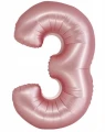 Balon cyfra "3" urodziny różowy mat 76 cm Godan_78651