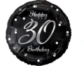 Balon foliowy czarny "Happy 30 Birthday" 18" 46 cm Godan_78756