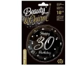 Balon foliowy czarny "Happy 30 Birthday" 18" 46 cm Godan_78757