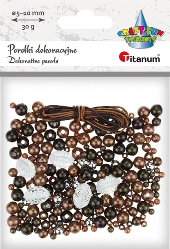 Koraliki 30g zestaw do robienia biżuterii brąz Titanum_78741