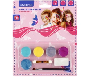 Farby do malowania twarzy 6 kolorów Motyl Starpak