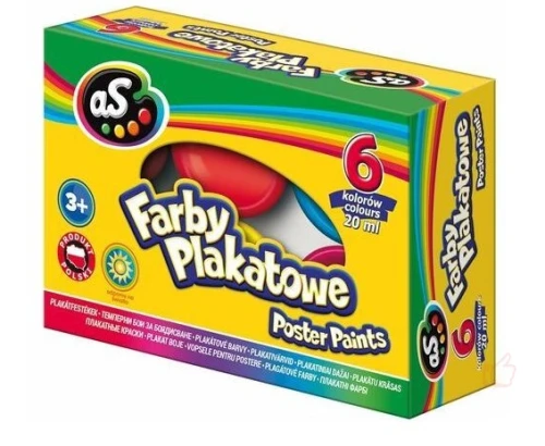 Farby plakatowe 6kol 20ml AS_49953