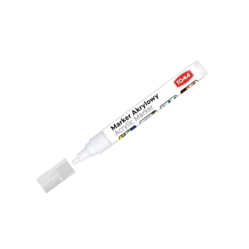 Marker akrylowy biały 4mm Toma_56368