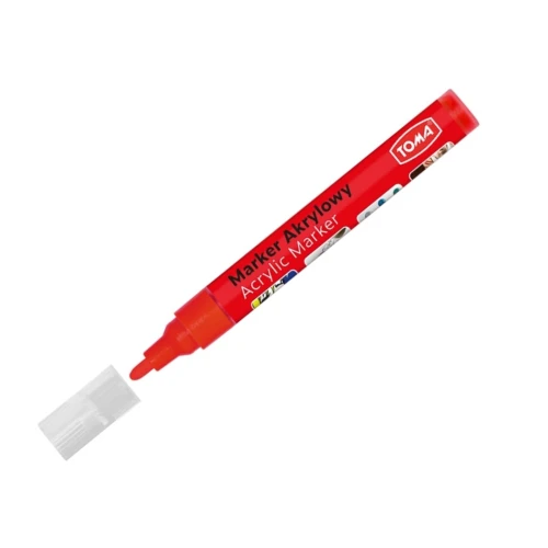 Marker akrylowy czerwony 4mm Toma_56372