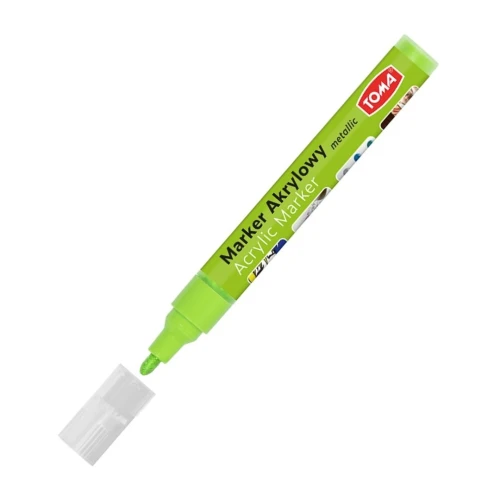 Marker akrylowy jasny zielony metallic 4mm Toma _56388
