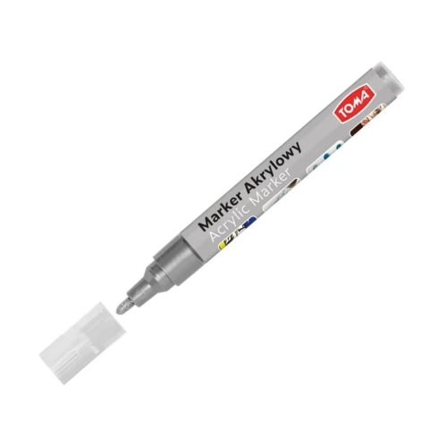 Marker Akrylowy 4mm Srebrny Toma _56393