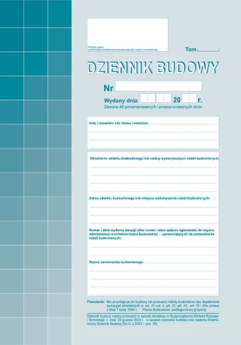 Dziennik budowy A4 603-1Z_79373