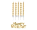 Świeczki urodzinowe kręcone 16szt Happy Birthday złote Godan_79520