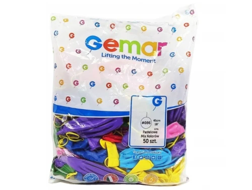 Balony pastelowe 45cm 50szt Piłka Gemar_79545
