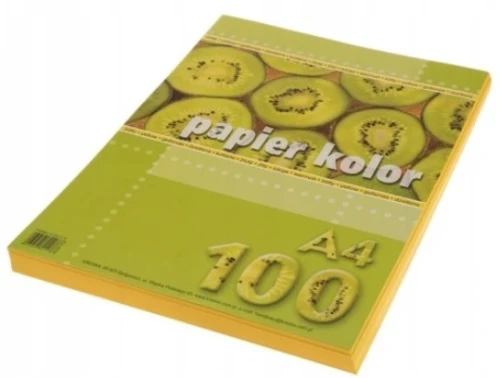 Papier ksero do drukarki A4 żółty 100ark Kreska_79651