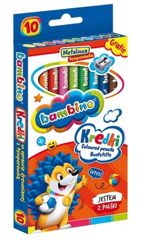 Kredki woskowe 10kol+ temperówka Bambino_55354