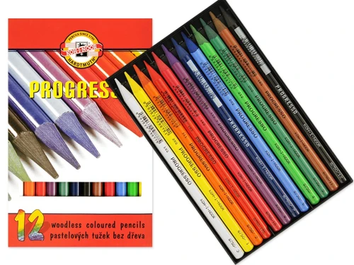 Kredki bezdrzewne 12szt. Progresso Koh-I-Noor_23394