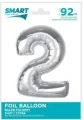 Balon foliowy "Cyfra 2 - Beauty & Charm" srebrny 36" Godan_79949