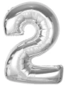 Balon foliowy "Cyfra 2 - Beauty & Charm" srebrny 36" Godan_79950