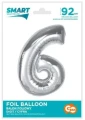 Balon foliowy "Cyfra 6 - Beauty & Charm", srebrny 36" Godan_79953