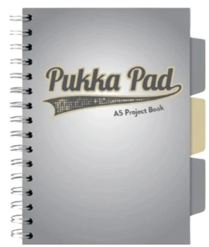 Kołozeszyt A5 200 stron w kratkę popielaty Navy Pukka Pad _80234