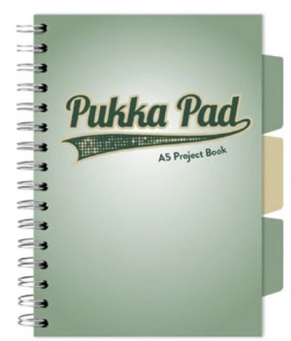 Kołozeszyt A5 200 stron w kratkę zielony Navy Pukka Pad _80235