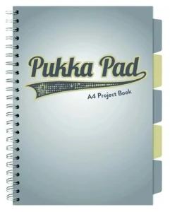 Kołozeszyt A4 200 stron w kratkę szary Navy Pukka Pad 