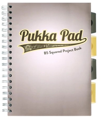 Kołozeszyt B5 200 stron w kratkę popielaty Navy Pukka Pad _80249