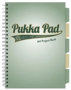 Kołozeszyt A4 200 stron w kratkę oliwkowy Navy Pukka Pad 