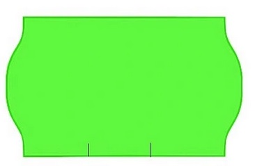 Taśma do metkownicy fala 2rzędowa fluor zielona OP.5 rolek x 600szt. Kal-Pack_80625