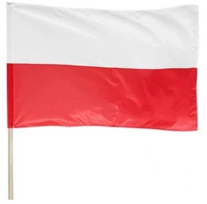 Flaga Polski na drzewcu 68x110 cm Arpex