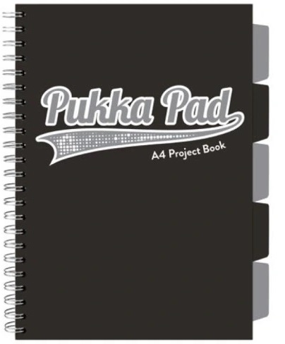 Kołozeszyt A4 200 stron w kratkę czarny Navy Pukka Pad _80741