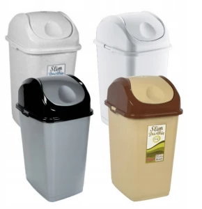Śmietnik plastikowy z klapką uchylne Slim 18L Dustbin