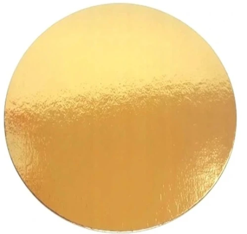 Podkład pod tort okrągły złoto–czarny z gładkim brzegiem 16cm 1szt_80883