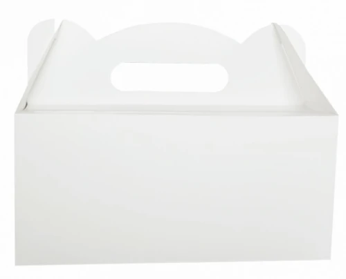 Białe pudełko na ciasto z rączką – 19x14x9cm _80886