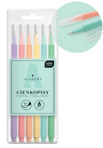 Cienkopisy pastelowe 6kol. Academy Interdruk_80966