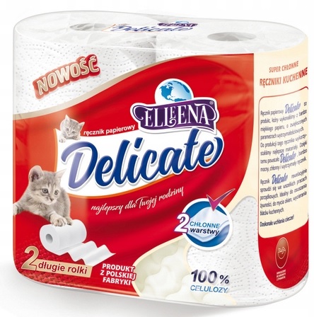 Ręcznik papierowy celuloza Delicate w opakowaniu 2 szt. biały  Elleena_81147