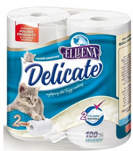 Ręcznik papierowy 2szt Delicate biały 100%celuloza Elleena_81149