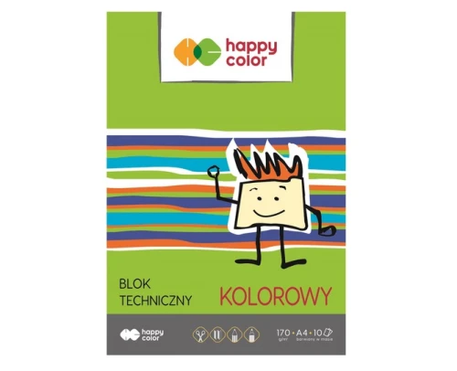 Blok techniczny kolorowy A4 10 kartek 170g Happy Color_81853