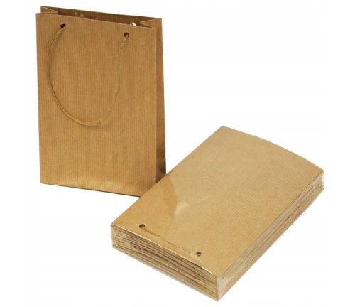 Torebka ozdobna szara Kraft 12x18x4,5cm Anma_81946
