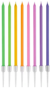 Świeczki urodzinowe pastelowe 8szt. proste Godan