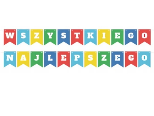 Girlanda papierowa urodzinowa „Wszystkiego Najlepszego” 400cm Godan_82091