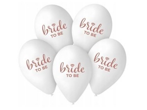 Balony 5szt "Bride to be" biały  13" Godan