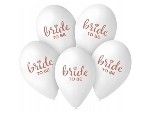 Balony 5szt "Bride to be" biały  13" Godan_82093