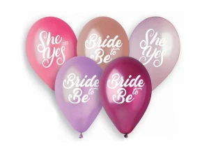 Balony premium 13" 5szt „Bride to be” „She said yes” Godan