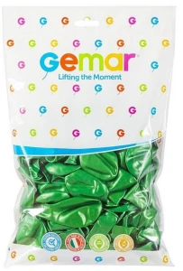 Balony metaliczny zielony 26cm 10" 100szt Gemar
