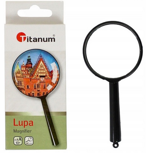 Lupa szkolna szkło powiększające 10 razy 5 cm Titanum_82487