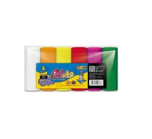 Bibuła Marszczona Krepa 6szt 180g 10x250cm Mini Intensywne kolory Pastello