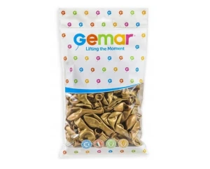 Balony metaliczne 13cm 100szt Złote Dorato Gemar