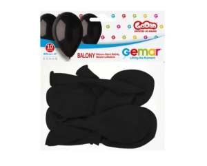 Balony lateksowe 26cm 10szt Czarne Gemar