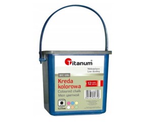 Kreda chodnikowa niskopyląca 12 szt 6 kolorów w wiaderku 111450 Titanum