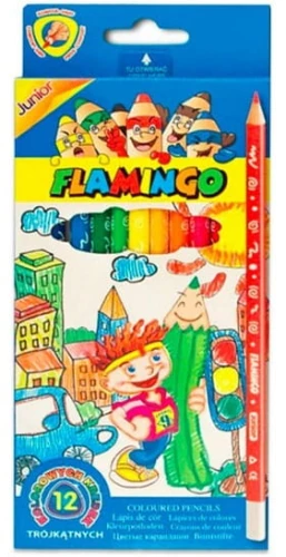 633106.jpgKredki ołówkowe Junior Flamingo 12 kolorów trójkątne Titanum