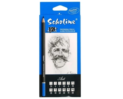 Zestaw ołówków do szkicowania techniczne 12 szt. 8B-2H 205050 Flamingo Titanum