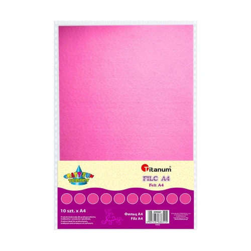 Filc  A4 10szt 200g Różowy Titanum _51522